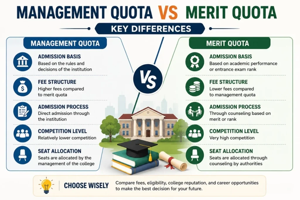 management quota vs merit quota